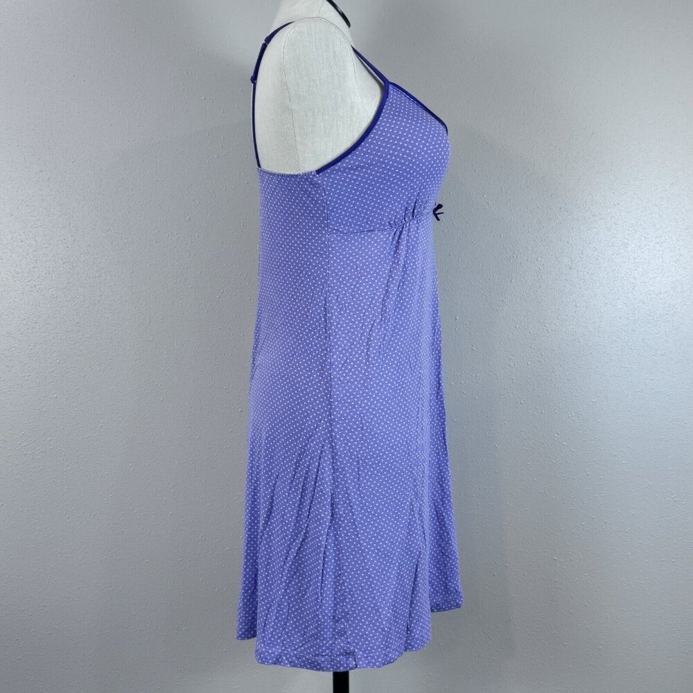 Relativity Intimates Night Dress Size L Purple Polka Dots V Neck Sleeveless - Picture 4 of 14